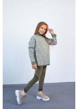 TopHat оливковый свитер оверсайз для девочки